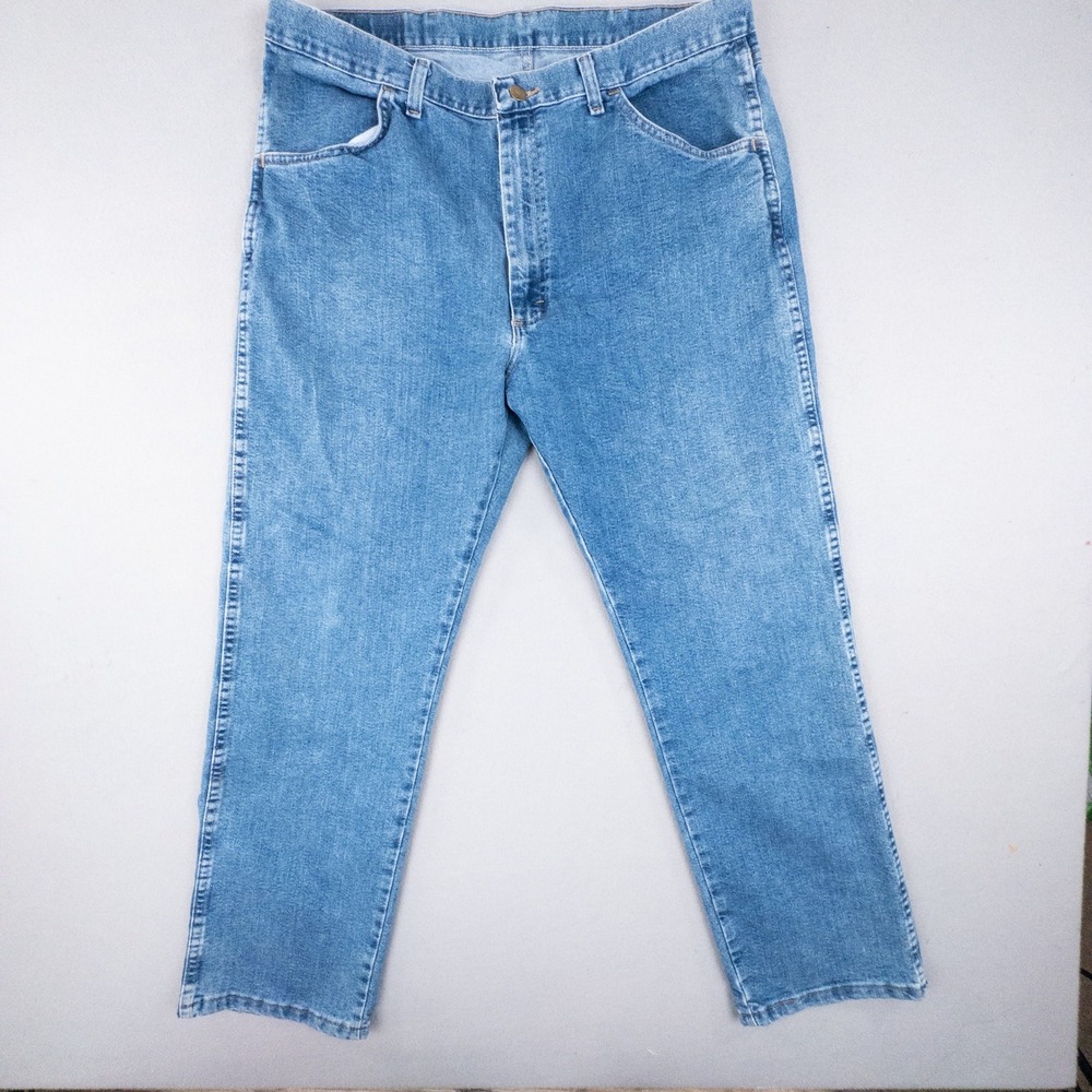 Wrangler Regular Fit Mens Blue Jeans Denim Mid Wash Y2K 38x30‎ 85900BL